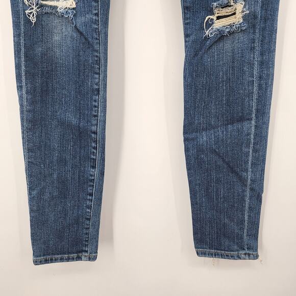 AGOLDE Sophie High Rise Skinny Destroyed Size 26 Medium Wash‎ - Picture 5 of 9